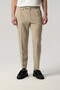 Front Pleated Leg Double Seersucker Fabric Beige Trousers 2286-140
