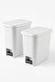 2 Pcs Pedal Trash Can 15 Liters White Trash Can Slim Pedal Trash Can 15 Liters 40 cm White - 4