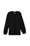 Black Basic Girls' Snap-On Crew Neck Winter Long Sleeve T-Shirt - 2