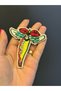8X7 cm Zircon Stone Embroidered Arma Sewing Applique - 3
