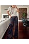 Tie Dye Patterned Satin Palazzo Trousers