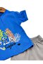 Baby Boy Summer Printed 6-9-12-18-24 Months Baby Set with Shorts - 4