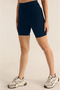 Premium Biker Tights, Ribbed, Recovery Interlock Knitted Short Tights Navy Blue - 2