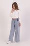 Girl Child Casual Fit Cotton Wide Leg Waist Adjustable Jeans - 3