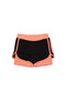Black-Phosphor Orange Two-Thread Ribbed Waist Girls' Shorts - 2