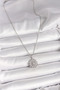 316L Steel Silver Color Chain Zircon Stone Sun Model Women's Necklace - 2