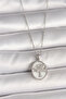 316L Steel Silver Color Chain Zircon Stone Embroidered White Enamel Tree Embroidered Portrait Model Women's Necklace