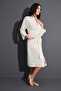 Niki Velvet Bamboo Cotton Dressing Gown with Lace Flowers - 3