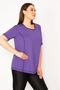 Women's Plus Size Purple Collar Bias Sports Blouse 65n32945