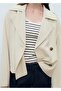 Low-Cut Collar Striped Cotton T-Shirt - 6