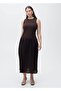 Combined Fabric Long Dress - 8