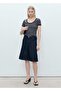 Striped Cotton T-Shirt with Low-Cut Collar - 2