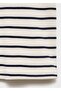 Low-Cut Collar Striped Cotton T-Shirt - 7