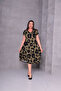 Women's Plus Size Khaki, V-Neck Print Dress 65N38954