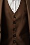 Slim Fit Brown Suit Pants Vest Jacket 8012-439 - 5