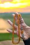 Ottoman Faturan Model Very Old Syrian Cast Iron Squeeze Amber Silver Tasseled Evladiyelik Rosary - 4