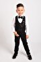 Boys' Tuxedo Suit Set with Vest and Bow Tie