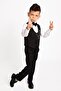 Boy's Tuxedo Suit 6-Button Vest with Bow Tie and Chain - 3