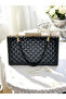 Black Luxury Patent Leather Stone Handle Quilted Patterned Women's Evening Dress Bag Wedding Engagement Graduation - 6