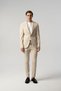 Comfortable Fit Trousers Lace-Up Beige Striped Seersucker Sports Set - 4