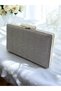 2026 Fashion Anthracite Gray Platinum Color Stone Sim Non-Shedding Sim Women's Evening Dress Bag Wedding Engagement Graduation
