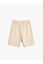 beige Basic Shorts - 2