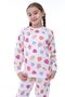 İsob Ecru Strawberry Patterned 100% Cotton Girls' Pajama Set 3-13 Years 31232-E - 3