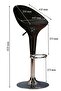 Set Of 2 Gloss Adjustable Height Round Swivel Scoop Bar Chairs High Back Black - 2