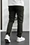 Men's Cargo Pants with Side Pockets Stone Khaki Black Buttoned Lycra Stretchy Comando - 4