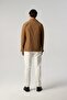 Laser Cut Seamless Bag Pocket Seasonal Thin Camel Coat 4150-06 - 3