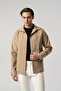 Laser Cut Seamless Bag Pocket Seasonal Thin Beige Coat 4150-05 - 4