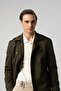 Khaki Trench Coat with Epaulettes and Belt - 2