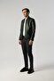 Baby Collar Leather Jacket Khaki 5020-123 - 5