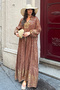 100% Viscose Bohemian Alaçatı Dress V-Neck Ethnic Patterned Viscose Dress Suitable for Modest Wear - 3