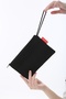 Siyah Clutch Bez Çanta - 3
