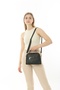 Black Business Style 3 Pocket Lined Leather Bag - 3