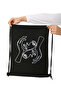 Hands on Face Printed Drawstring Black Backpack - 4