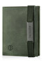 Marseille Green Zippered Genuine Leather Wallet with Mirror Elastic Rfid Protection Men Women - 3
