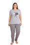 X-Dreamy Plus Size Cotton Leopard Print Short Sleeve Pajamas Set - 6