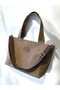 Crossbody Shoulder Bag - Brown Waxed Canvas Medium Size Satchel Bag - 2