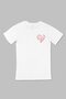 Valentine's Day Special Initial U Printed Pocket Design White T-Shirt - 2