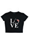 Summer Black Crop Top - 100% Cotton - Y2K Hello Kitty Love - 2