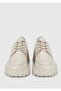 Beige Leather Women's Shoes - 3