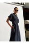 Lefon Women Front Button Shirt Collar Dress - 8
