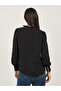 Black Solid Long Sleeve Blouse - 5