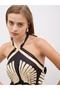 All-Over Print Halter Neck A-Line Midi Dress - 4