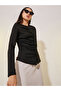 Ribbed Long Sleeve Buttoned Knit Top