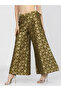 Women Olive & Gold-Toned Floral Woven Designed Palazzo - 2