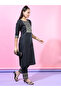 Women Black Kurta Set with Printed Dupatta - 5