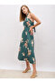 All-Over Print Halter Neck A-Line Midi Dress - 3